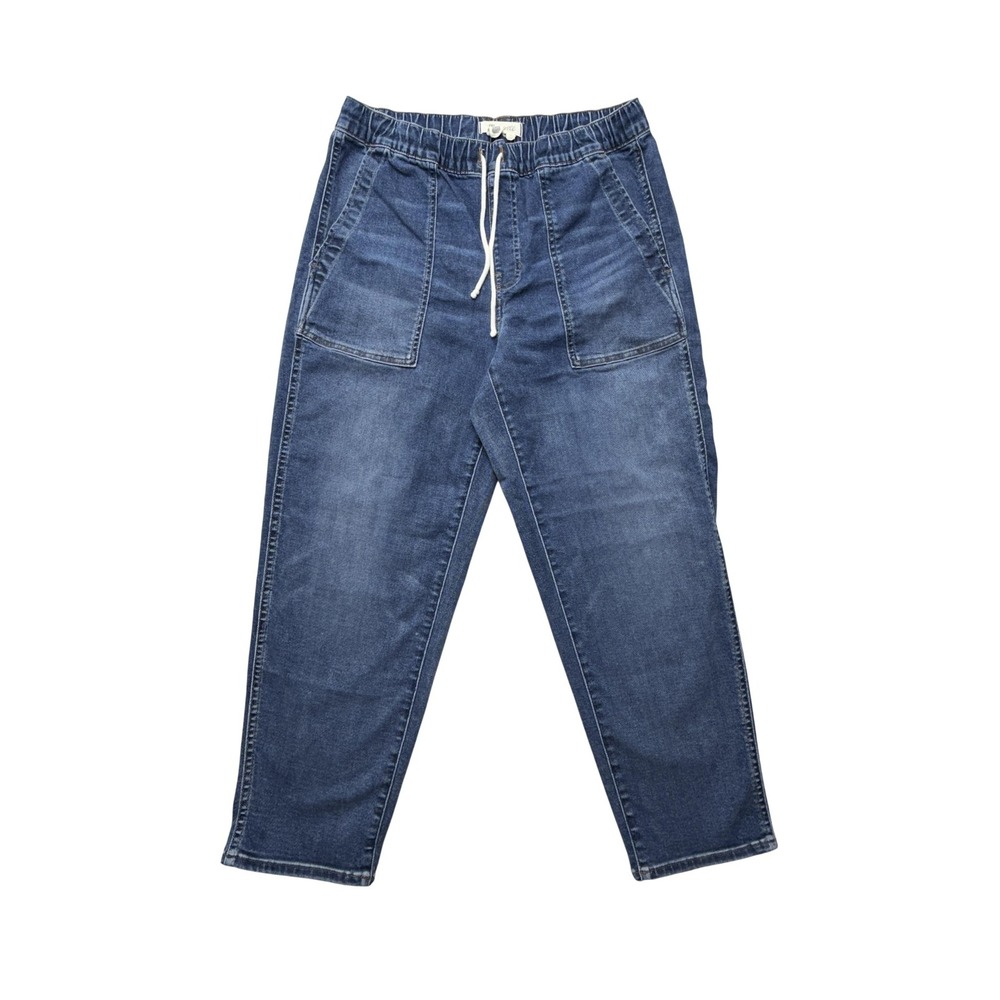 Madewell Pull-On Tapered Jeans Womens M Blue Med Wash High Rise Stretch MC544